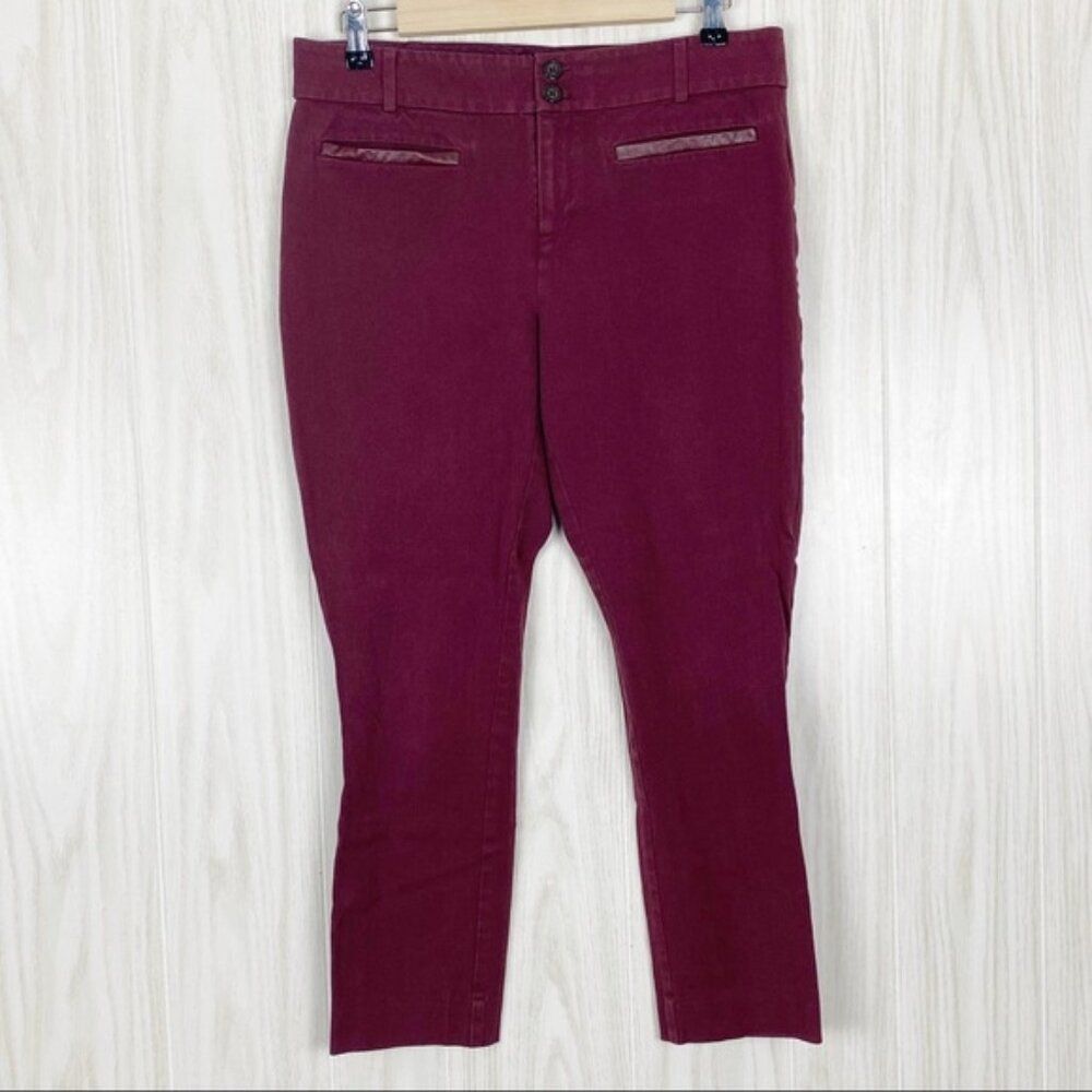 Anthropologie | Maroon The Essential Slim Pant Size 10